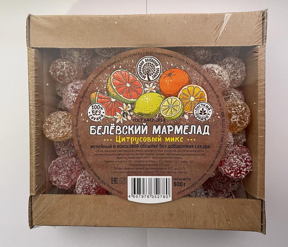  Мармелад белевский на фруктозе 800г "Цитрусовый микс"    в Тобольске
