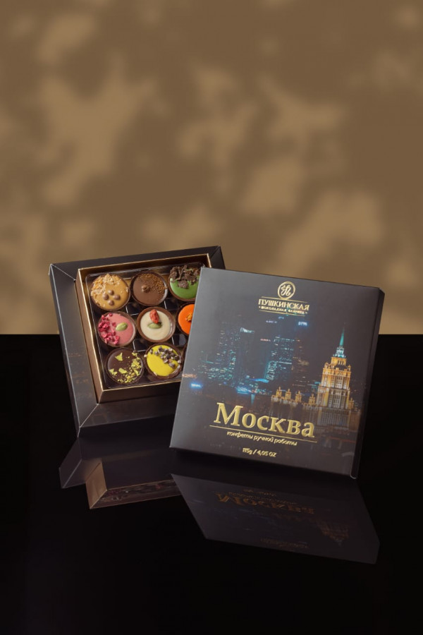 №1 Пушкинская фабрика Конфеты Ассорти (Москва), 115г(чёрная коробка) в Тобольске