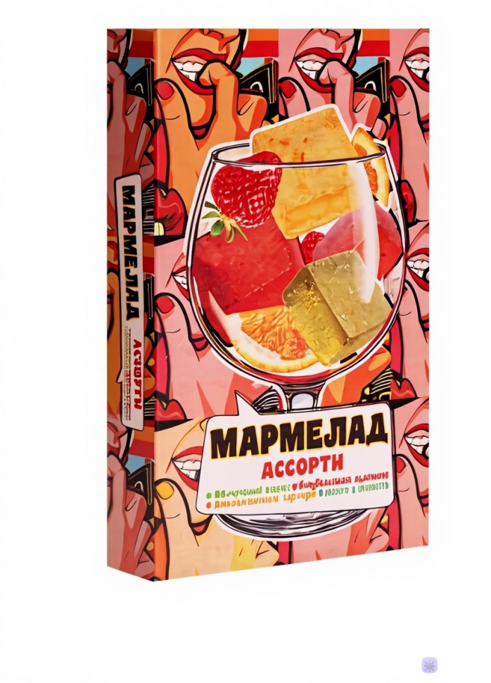  Мармелад АлкоАссорти(яблочный виски, клубничный просекко, апельсиновый вермут, лайм текила) 110г в Тобольске