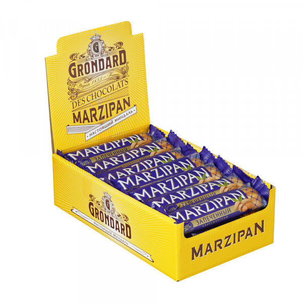 №1 TM Grondard   (11161) Батончики НЕглазированные Марципановые Запечённые, (28шт по 40г)    в Тобольске