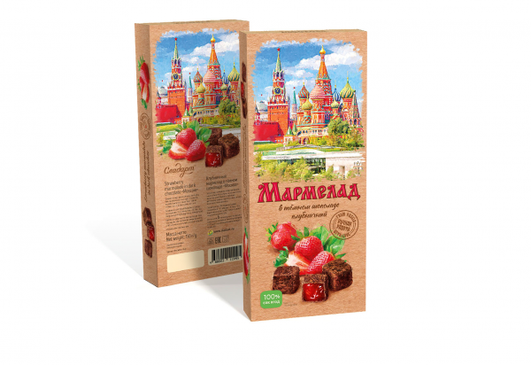№2 Сладарт Мармелад Клубничный в темном шоколаде, 150г  в Тобольске
