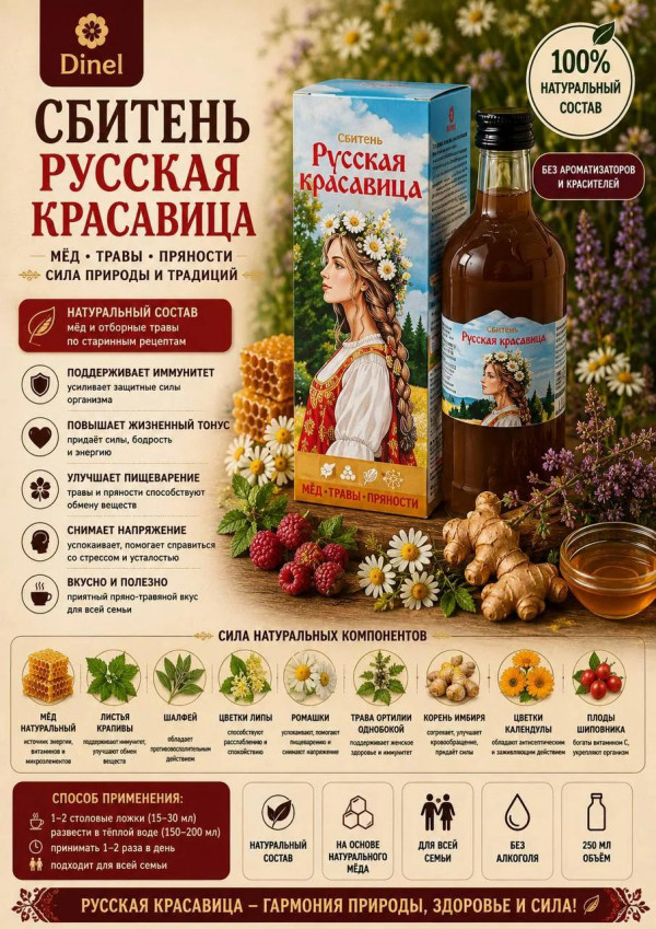 №3 Сбитень Русская красавица, 250мл в Тобольске