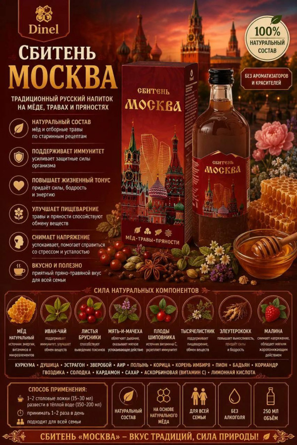 №3 Сбитень Москва, 250мл  в Тобольске